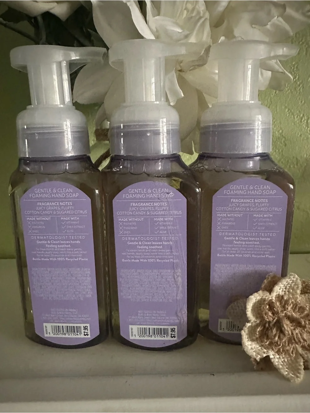 Bath & Body Works Cotton Candy Grape Foaming Hand Soap - Purple Label Trio